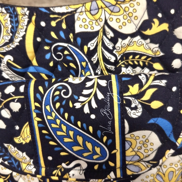 Vera Bradley Quilted Blue & Yellow Adjustable Shoulder Bag - Picture 3 of 5